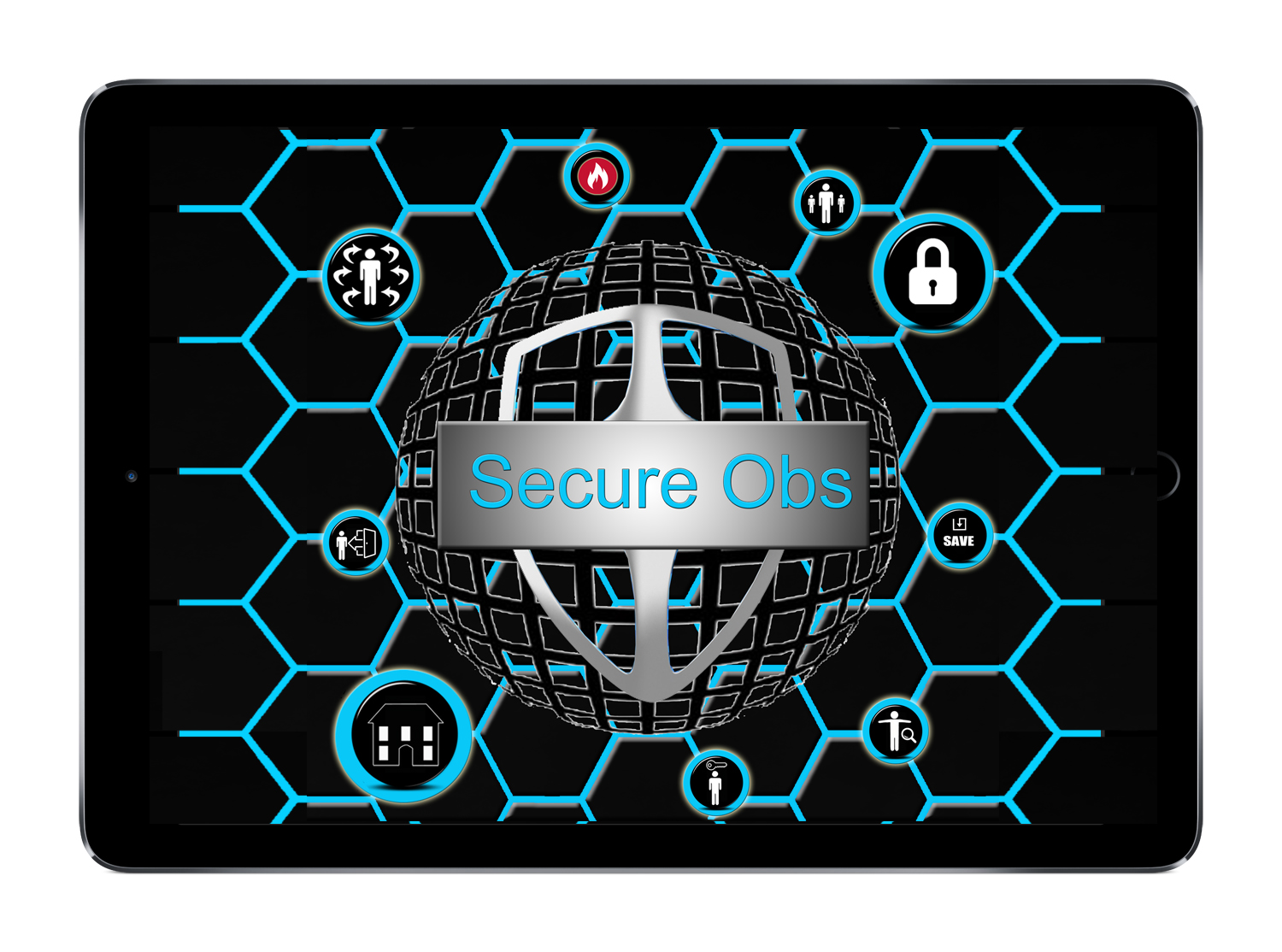 SecureObs shown on a tablet